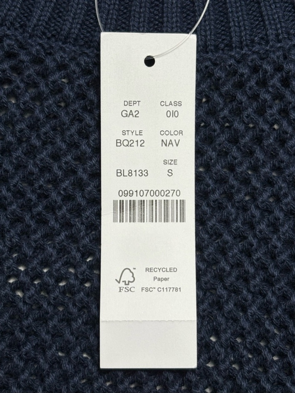 NWT J Crew Crochet Open Knit Crewneck Beach Sweater Navy Blue BQ212 • Size S - Picture 9 of 9